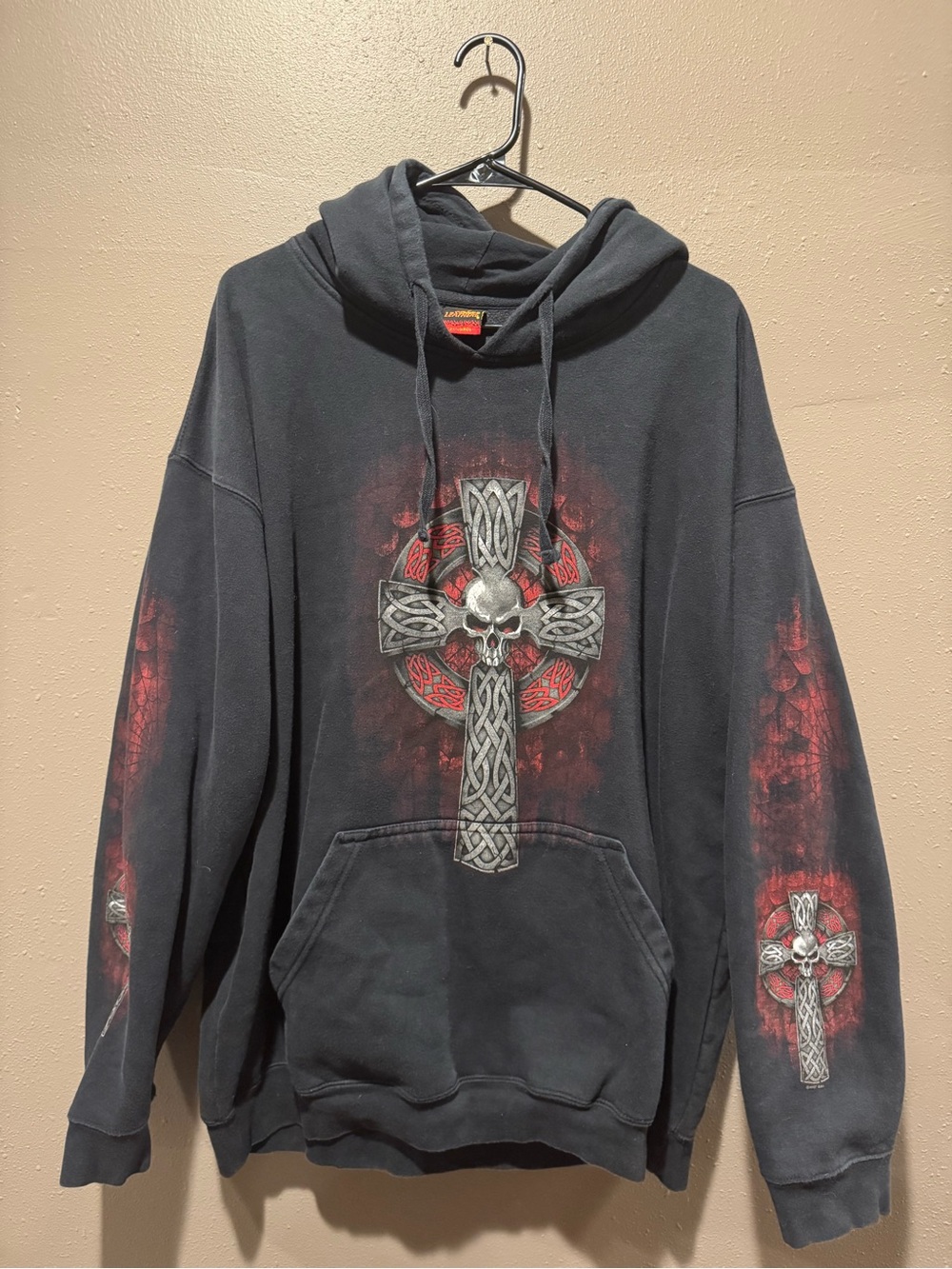 Vintage Y2K Hot Leathers Cross Hoodie 2007
